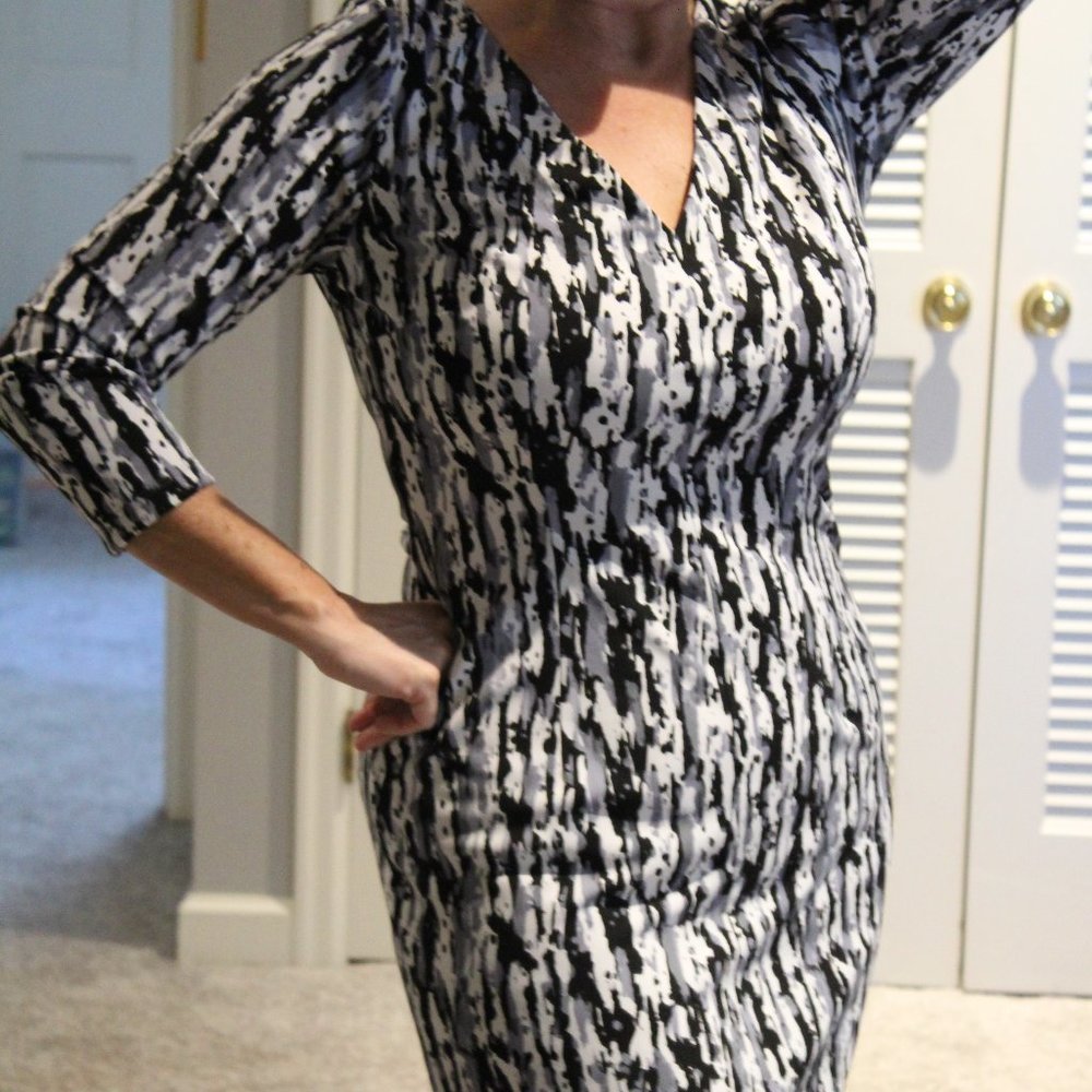 Susana Monaco  dress large dress Black gray V-neck